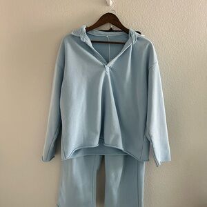 Light Blue Hoodie and Pants Set